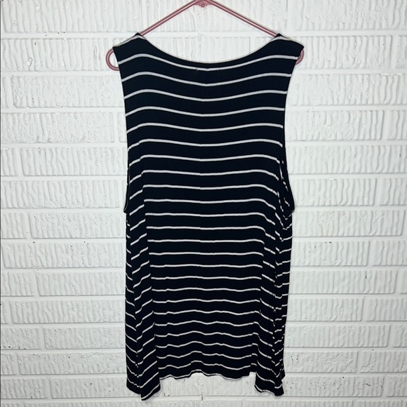Maurices Black And White Stripe Relaxed Tank Top - Picture 2 of 4